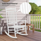 VINGLI Wooden Rocking Chair, Outdoor Chair with 450 lbs Support, Relaxing Rocker with Solid Wood High Back Seat Reclining Seat for Deck, Garden, Backyard, Porch, Indoor or Outdoor Use (White, 2PCS) - Image 6