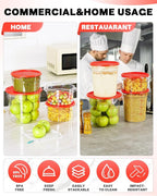 2QT NSF Food Storage Containers: 8 PCS Commercial Clear Round Food Storage - Image 4