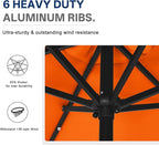 ABCCANOPY Durable Solar Led Patio Umbrellas with 32LED Lights 7.5FT (Orange) - Image 6