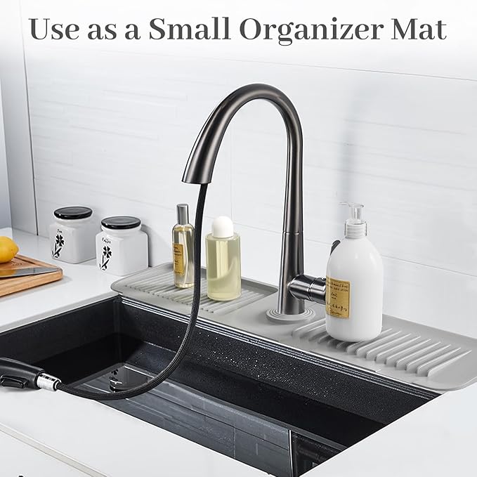 PoYang 24 Inch Faucet Mat for Kitchen Sink Splash Guard Behind Faucet, Sink - Image 7