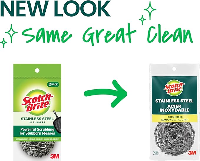 Scotch-Brite Stainless Steel Scrubbers, Scouring Pads - Image 2