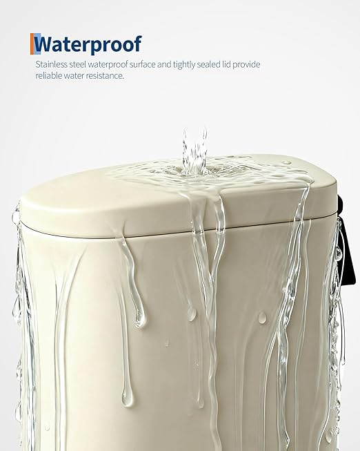 Garvee 2.6 gal / 10 L Metal Bathroom Trash Can - Image 4