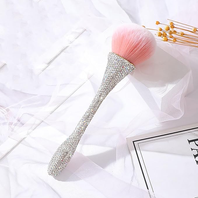 WOKOTO 1pcs White Shiny Rhinestone Nail Art Dust Brushes - Image 7