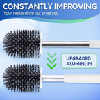 BOOMJOY Toilet Brush and Holder Set, Silicone Toilet Bowl Cleaner Brush - Image 4