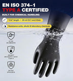 Heavy Duty Rubber Safety Work Gloves, Chemical Resistant Latex Gloves - Image 2