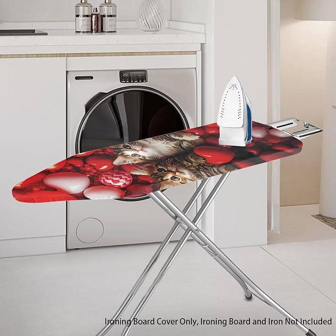 Hearts Cat Ironing Board Cover Heavy Duty Thick Padding Iron Board Covers - Image 2