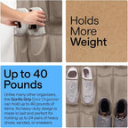 GORILLA GRIP Over the Door Shoe Organizer, 24 Large Breathable Mesh Pockets - Image 3