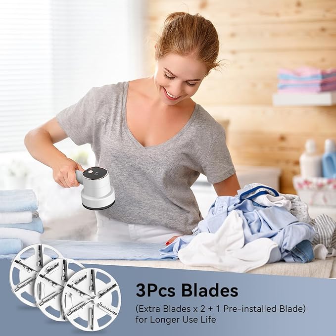 Rechargeable Fabric Shaver for Clothes: 6-Leaf Blades & 3 Speeds to Remove - Image 8