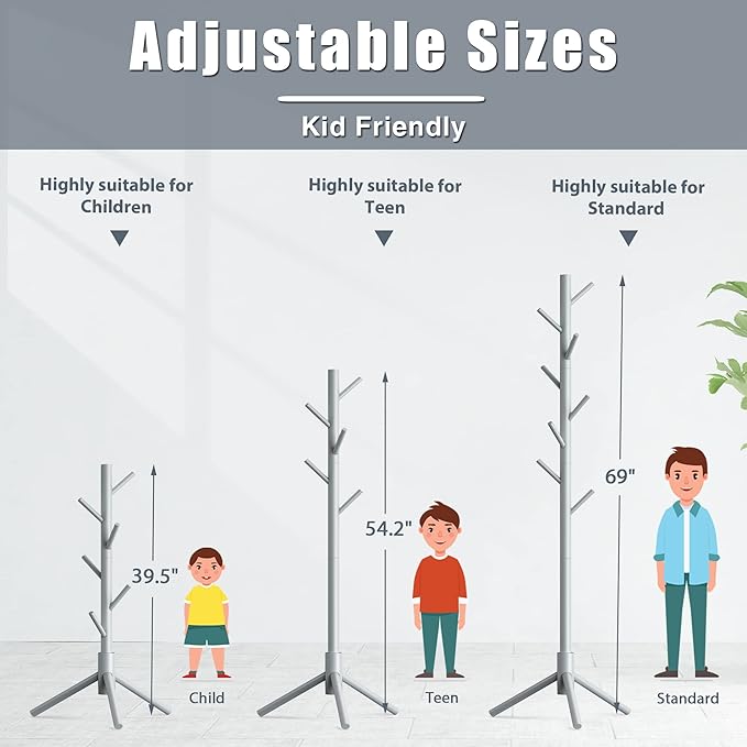Haddockway Wooden Coat Rack Stand - Image 5