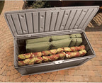 Rubbermaid Extra Large Resin Outdoor Storage Deck Box with Seat (120 Gal), Weather Resistant, Brown, Deck Organization for Home/Backyard/Pool Chemicals/Toys/Garden Tools/Porch/Patio Cushions - Image 4