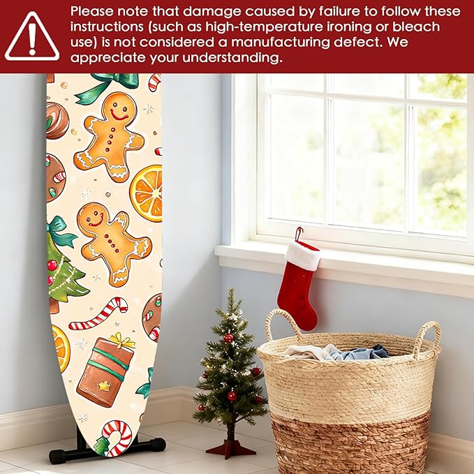 Nuxovilar Ironing Board Covers Winter Gingerbread Man and Treats Pattern - Image 6