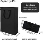 Odonata Slim Laundry Hamper Handles Collapsible Laundry Basket Thin Dirty - Image 2