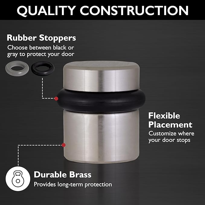 Design House 2-Pack Modern Cylindrical Floor Mounted Door Stops - Image 3