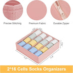 Joyoldelf Sock Drawer Organizer Divider, 16-Cell Underwear Organizers and - Image 2