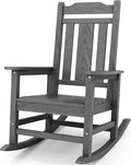 SERWALL Oversized Rocking Chair Outdoor, HDPE Outdoor Rocking Chair, Grey by SERWALL
