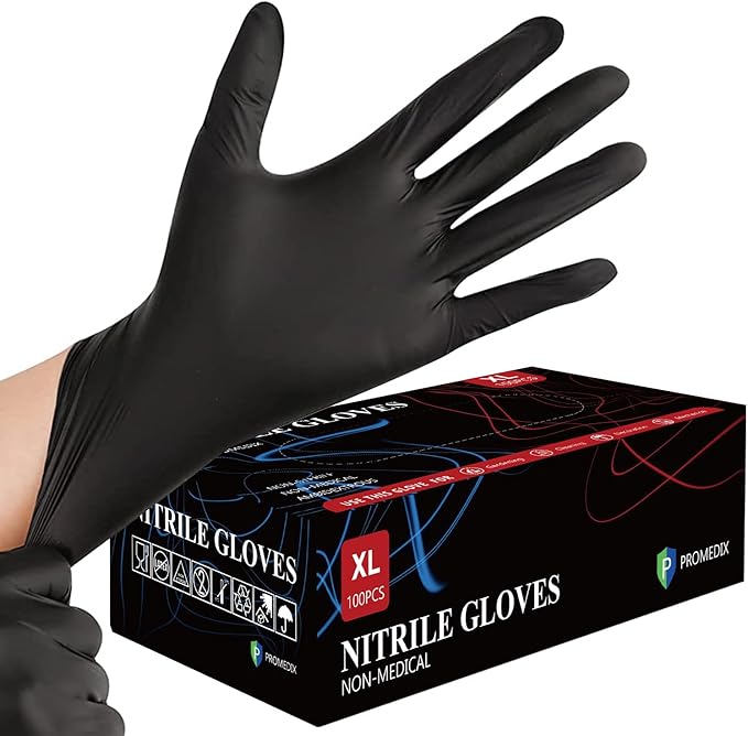 PROMEDIX P Nitrile Disposable Gloves, 4mil-100 Count, Gloves Disposable Latex by PROMEDIXP