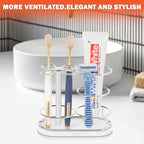 HarJue Toothbrush Holder Stand for Bathroom, Metal Toothbrush Organizer - Image 4