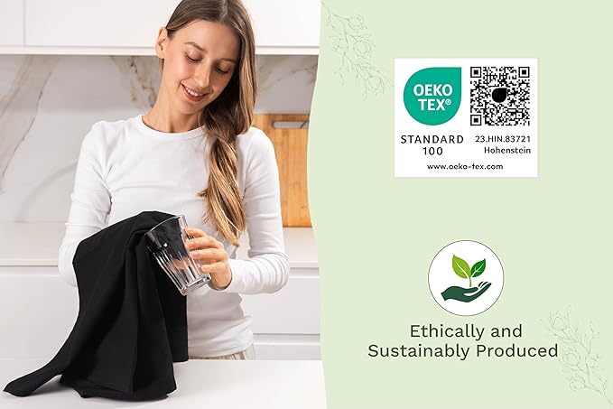 Organic Cotton Black Tea Towels - Image 7