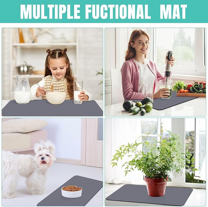 WISELIFE Coffee Mat Super Absorbent Dish Drying Mat Bar Accessories Match - Image 7