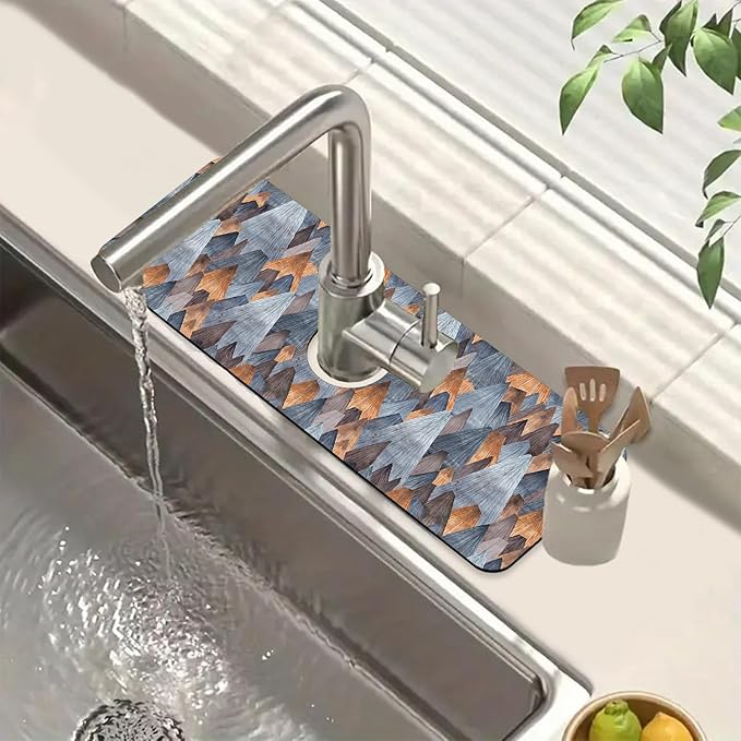 Abstract Mountain Sink Faucet Absorbing Mat Mountain Landscape Super Absorbent by Unknown