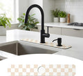 Customizable Kitchen Sink Faucet Mat: 24" Lx4 W Checkered Bathroom Counter by EazziSwitch