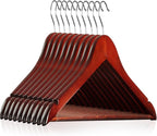 Casafield - 10 Cherry Wooden Suit Hangers - Premium Lotus Wood by Casafield