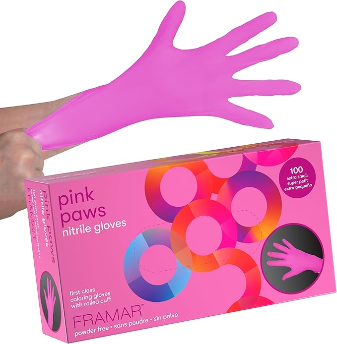 FRAMAR Pink Gloves Disposable Latex Free XS – Pink Nitrile Gloves XS, Nitrile by FRAMAR