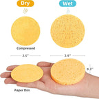 120-Count Compressed Facial Sponges|Kickleen 100% Natural Cellulose Cosmetic - Image 2