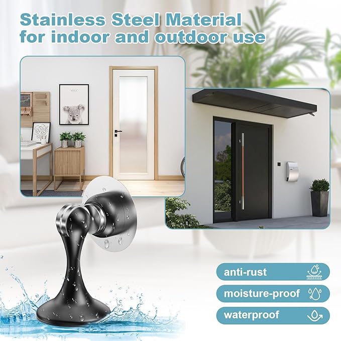 Magnetic Door Stoppers 6 Pack, Stainless Steel Door Stops - Image 7