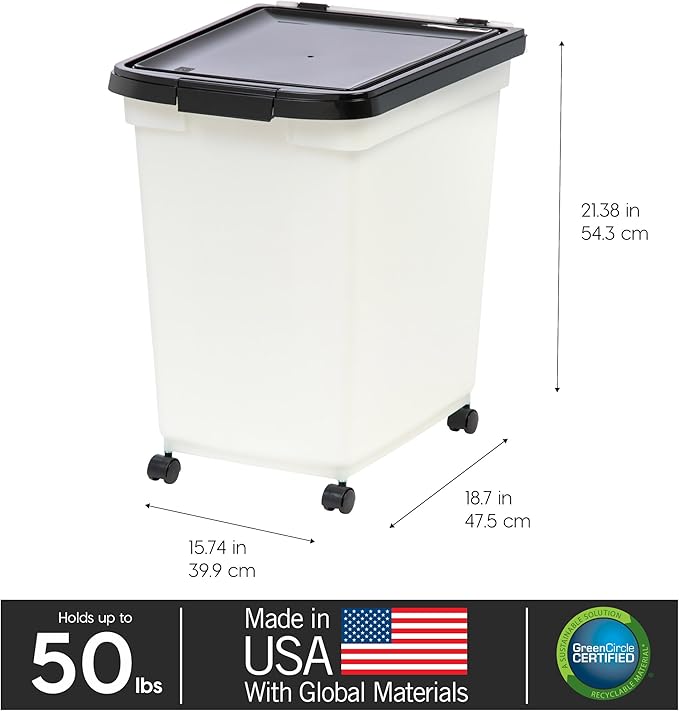 IRIS USA Dog Food Storage Container 50 lbs, - Image 3