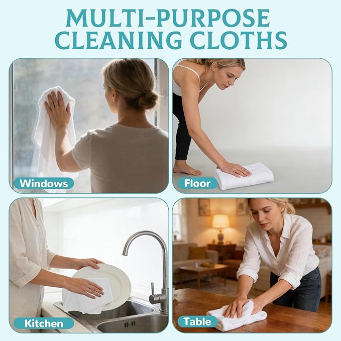 6 Pcs Extra Large Microfiber Cleaning Cloth Reusable Microfiber Towels Thick - Image 7
