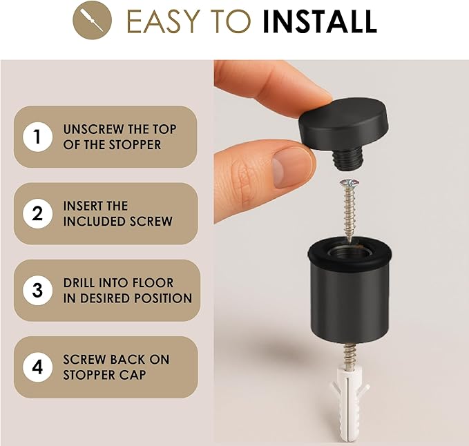 Mega Handles Floor Door Stopper, Wall Protectors from Door Knobs, Floor Door - Image 4