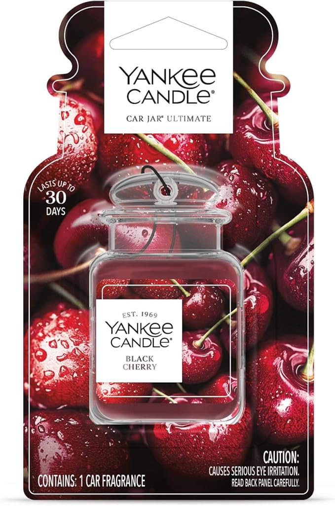 Yankee Candle Car Jar Ultimate Black Cherry, True-to-Life Scent, Essential Oils - Image 4