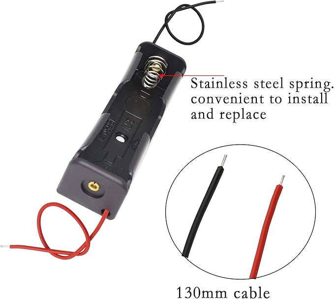 PNGKNYOCN 18650 Battery Clip 1 Slots 3.7V Plastic 18650 Battery Storage Box Case - Image 3