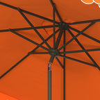 SAFAVIEH 9ft Outdoor Patio Umbrella, Round, Valance, Orange, Auto Crank Tilt, UV Resistant for Deck, Backyard, Poolside (PAT8006O) - Image 3
