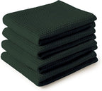 Encasa XO Kitchen Dish Towels Set | Dark Green | Waffle Weave and Flat Hand Tea by EncasaXO