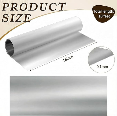 1 Roll Widen Aluminum Metal Crafts DIY Foil 18 Inch x 10 ft x 0.1 mm Thick - Image 2