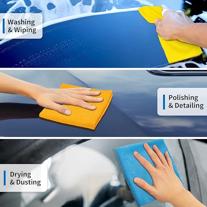 HOMERHYME Microfiber Cleaning Cloth, 200 Pack Cleaning Rags Microfiber Towel - Image 4