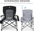 EVER ADVANCED Oversized Folding Camping Chair for Adults, Heavy Duty Lawn Chair with Side Pockets, Portable Collapsible Quad Chair for Outside, Support Up to 500lbs, Black - Image 5
