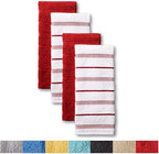 KitchenAid Albany Kitchen Towel 4-Pack Set, Passion Red/White - Image 5