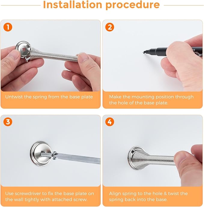 Ravinte Door Stoppers, 24 Pack Satin Nickel Spring Door Stops - Image 8