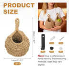 uxcell Hanging Fruit Baskets for Kitchen, Hand-Woven Wall Hanging Storage Jute - Image 2