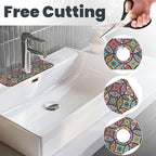 Boho Pretty Mandala Ceramic Rainbow Kitchen Sink Splash Guard Faucet Mat 1 Pcs - Image 3