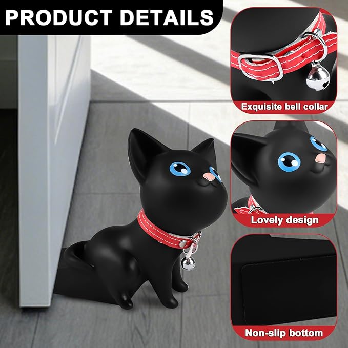 Cute Cat Door Stopper Decorative Non-Slip Floor Protector - Image 3