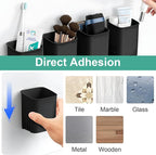 2 Packs Wall Mounted Toothbrush Holders, Self Adhesive Bathroom Toothbrush Wall - Image 5