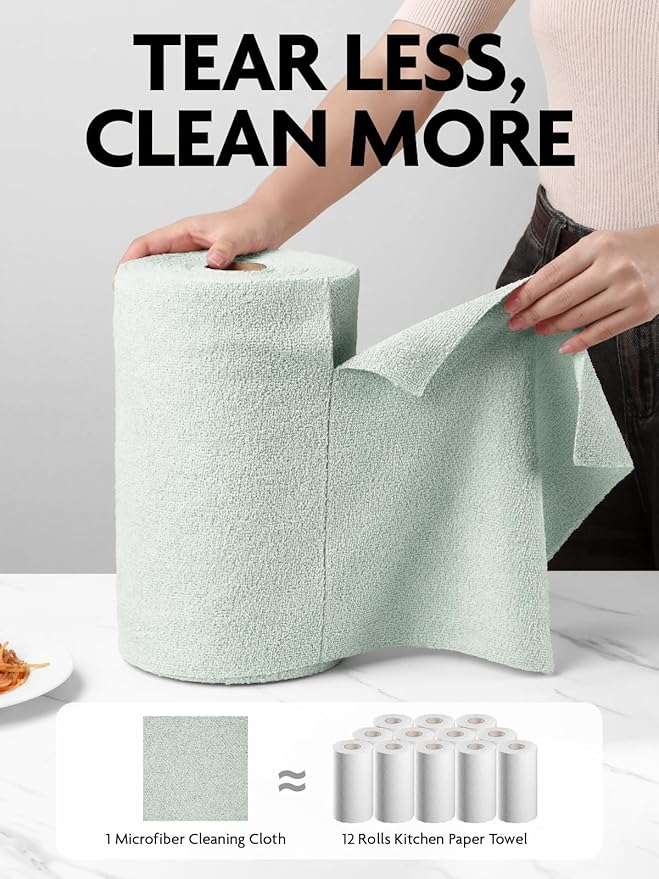 Fantasticlean Microfiber Cleaning Cloth Roll -75 pack, Tear Away Microfiber - Image 3