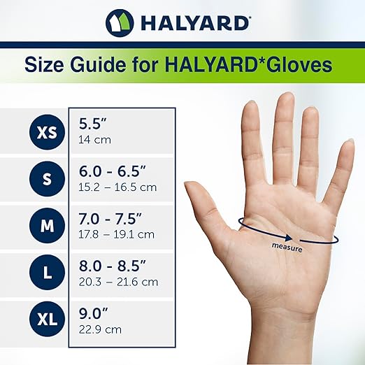 HALYARD Black Disposable Nitrile Exam Gloves Powder Free Medical, Food Safe - Image 5