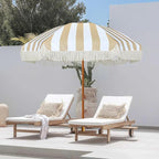AMMSUN 7ft Patio Umbrella with Fringe Outdoor Tassel Umbrella UPF50+ Premium Steel Pole and Ribs Push Button Tilt, Stripe Beige - Image 7