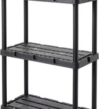 Gracious Living 2 Pack Light Duty Storage Shelves, Knect-A-Shelf 4-Shelf Ventilated Shelving Rack Organizer for Home, Garage, Basement & Laundry, Black - Image 9