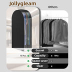 Black Garment Bags for Hanging Clothes 4 Packs, 10“ Gusseted and 43" Clothes - Image 5